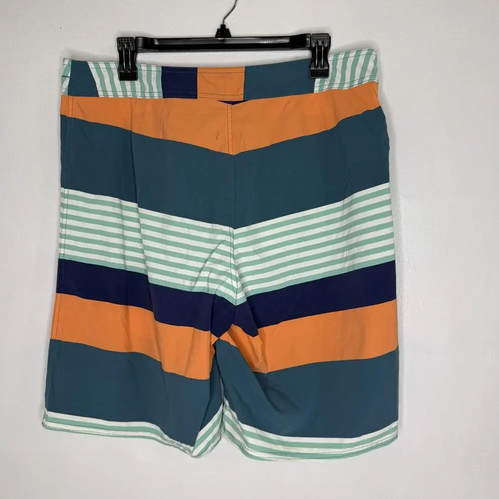 Patagonia Board Shorts Mens Large Multicolor Stripe Swim Trunks Quick Dry Surf